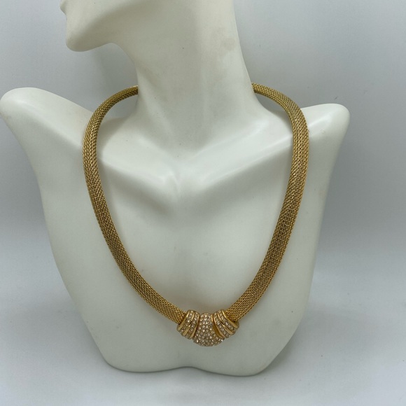 VINTAGE CHRISTIAN DIOR
MESH CRYSTAL NECKLACE
AND EARRING SET - Picture 1 of 8